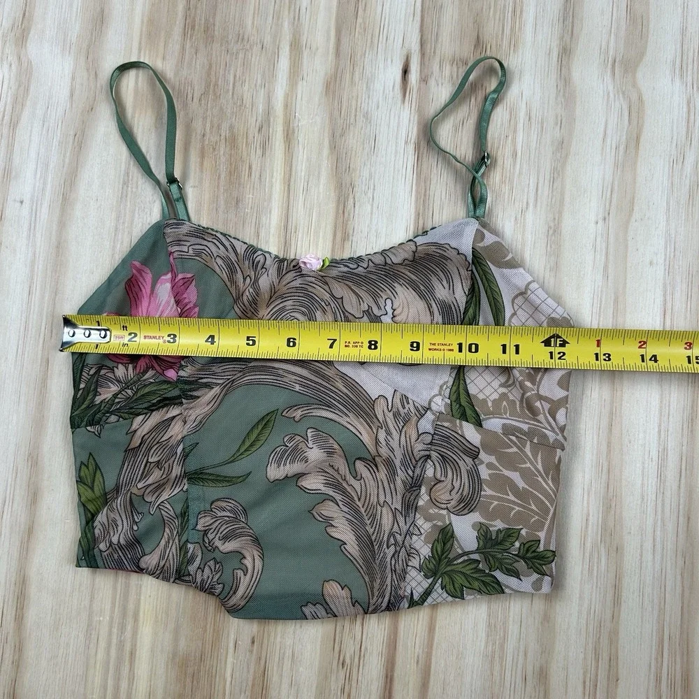 Tiger Mist Women's XS Floral Crop Top Spaghetti Strap Boho Y2K Summer